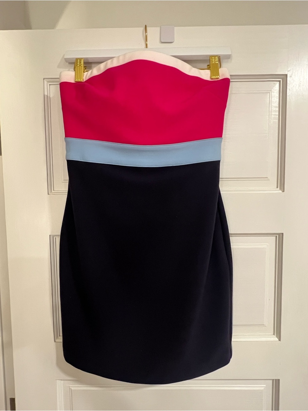 Likely Strapless Colorblock in Hot Pink, Navy, Light Blue (size 6 fits like 4)